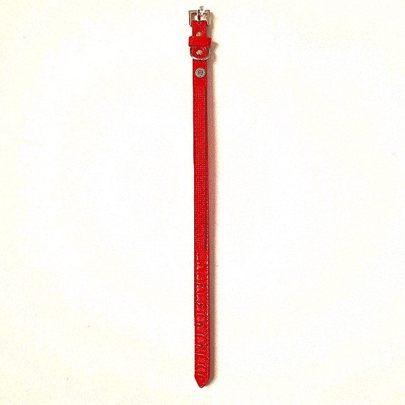 AKC Dog Collar Faux Red Crocodile w K-9 Rubies S - Picture 7 of 15